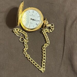 North Star Gold Pocket Watch with Chain